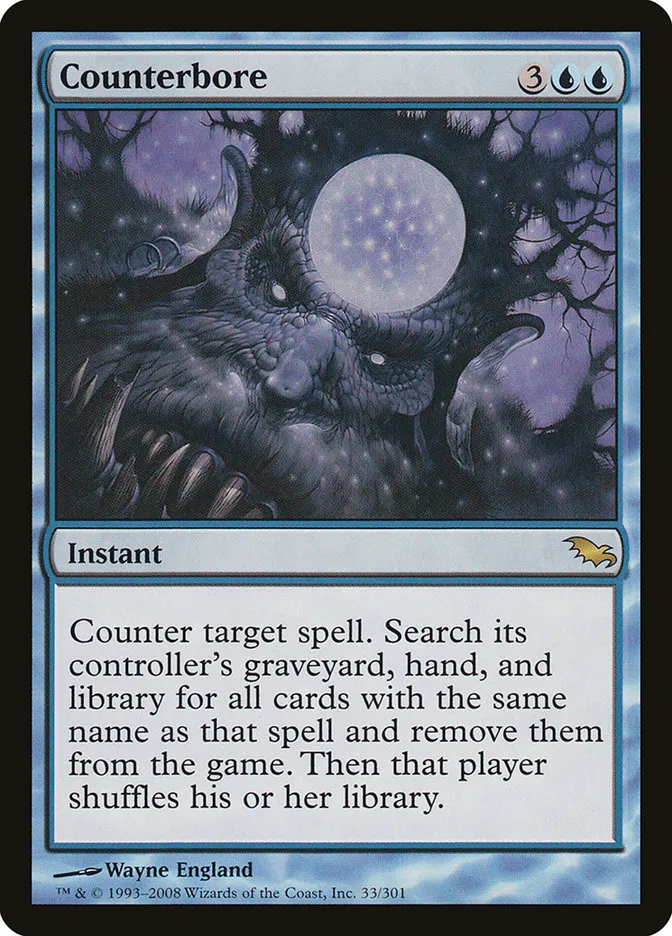 2008 Shadowmoor Counterbore rare #33 rare card image