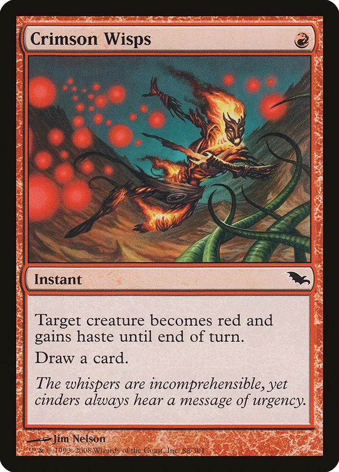 2008 Shadowmoor Crimson Wisps common #88 common card image