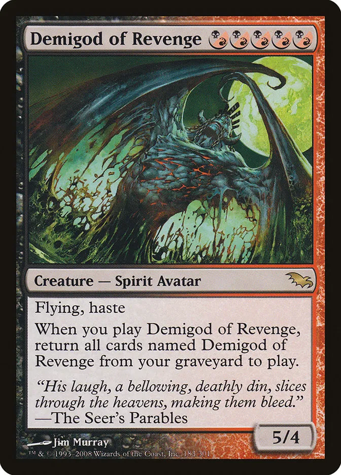 2008 Shadowmoor Demigod of Revenge rare #183 rare card image