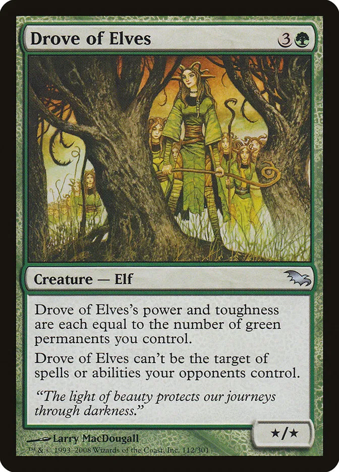 2008 Shadowmoor Drove of Elves uncommon #112 uncommon card image