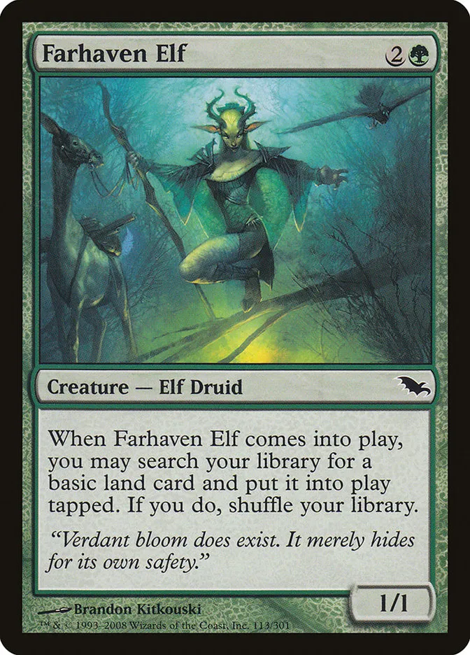 2008 Shadowmoor Farhaven Elf common #113 common card image