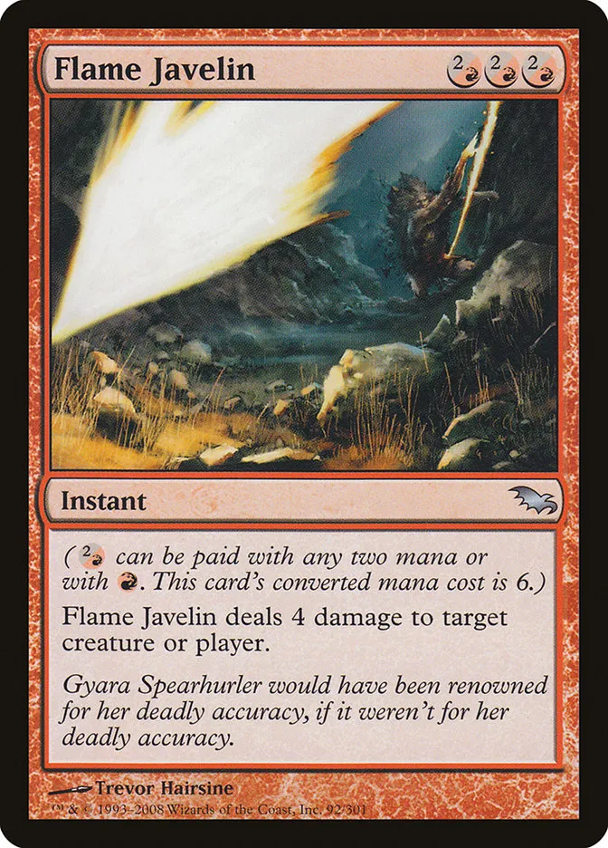2008 Shadowmoor Flame Javelin uncommon #92 uncommon card image