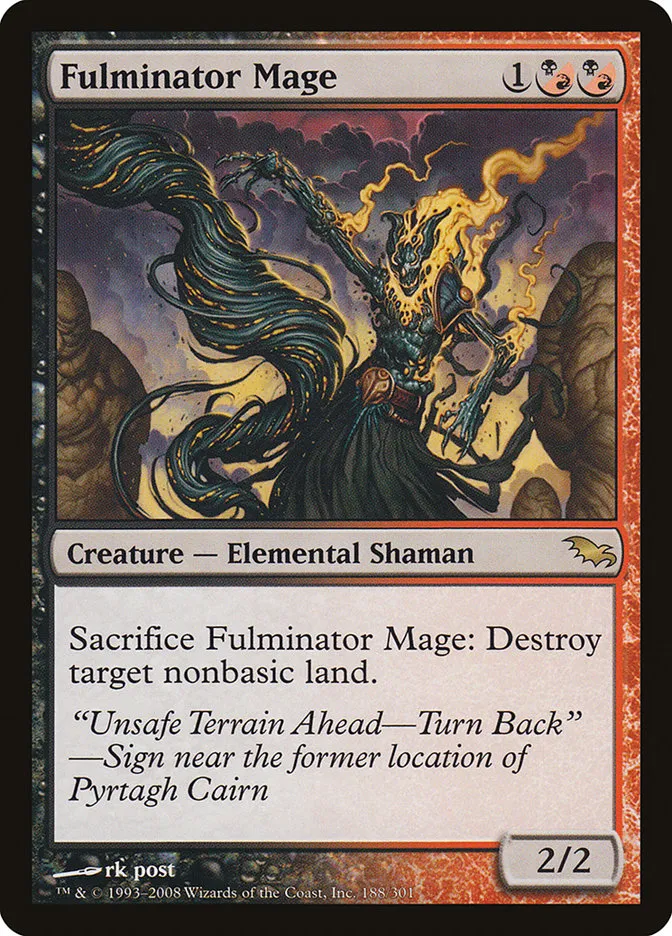 2008 Shadowmoor Fulminator Mage rare #188 rare card image