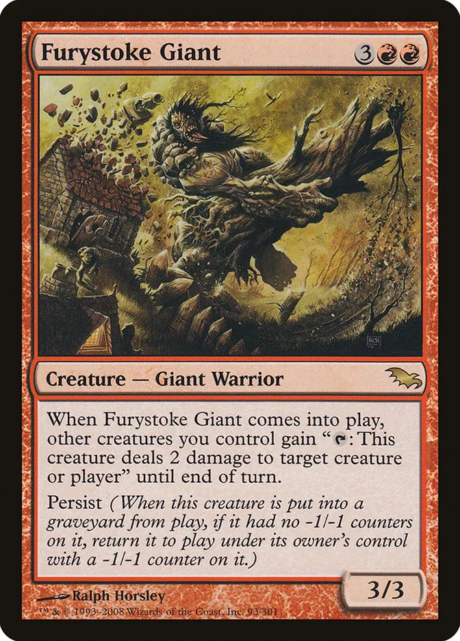 2008 Shadowmoor Furystoke Giant rare #93 rare card image