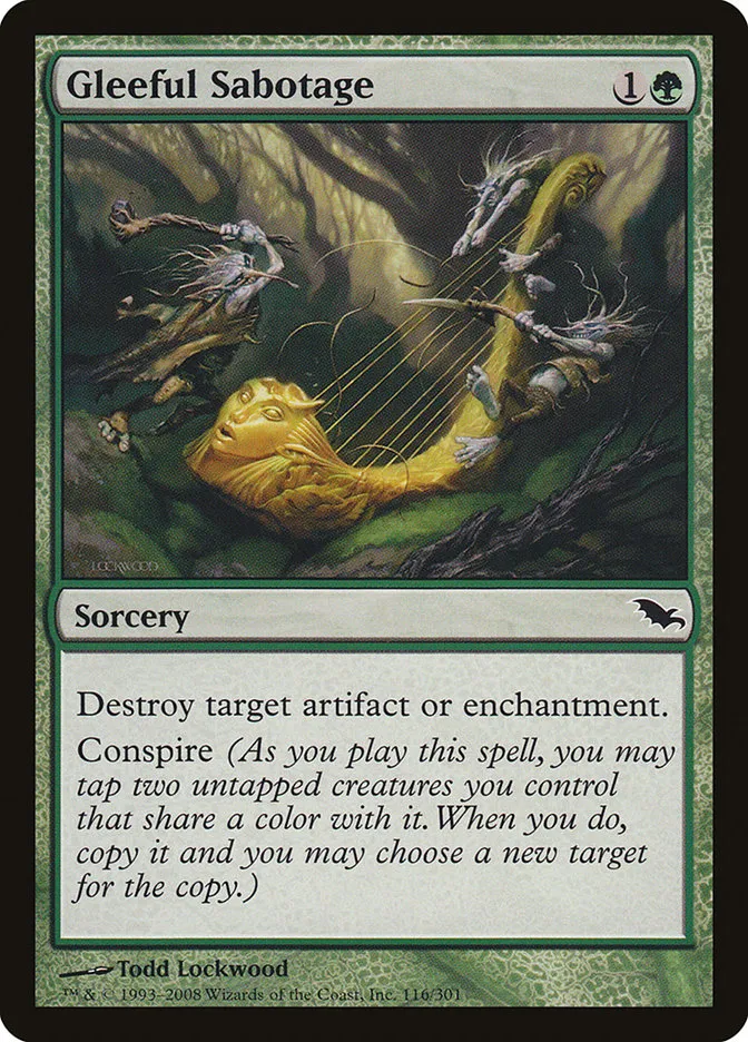 2008 Shadowmoor Gleeful Sabotage common #116 common card image