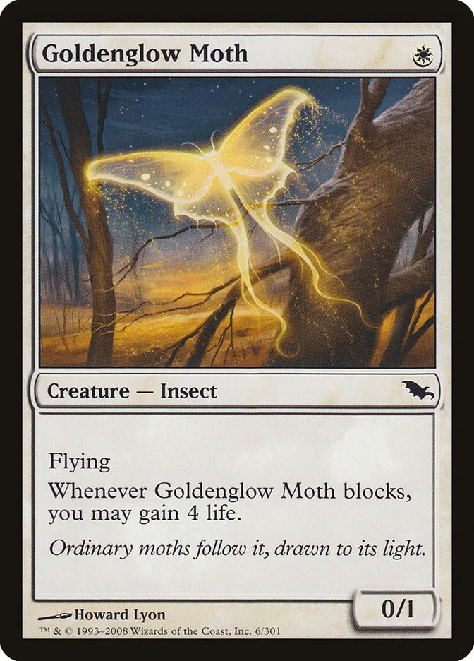 2008 Shadowmoor Goldenglow Moth common #6 common card image