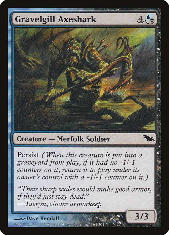 2008 Shadowmoor Gravelgill Axeshark #164 common card image