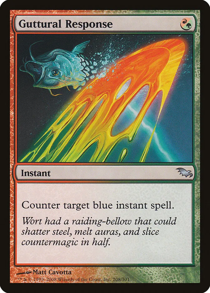 2008 Shadowmoor Guttural Response uncommon #208 uncommon card image