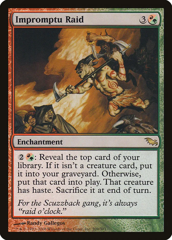 2008 Shadowmoor Impromptu Raid rare #209 rare card image