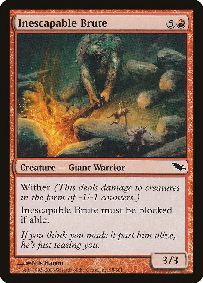 2008 Shadowmoor Inescapable Brute common #95 common card image