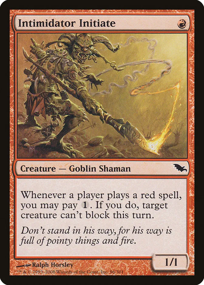 2008 Shadowmoor Intimidator Initiate [Foil] common #96 common card image