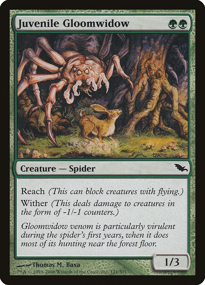 2008 Shadowmoor Juvenile Gloomwidow #121 common card image