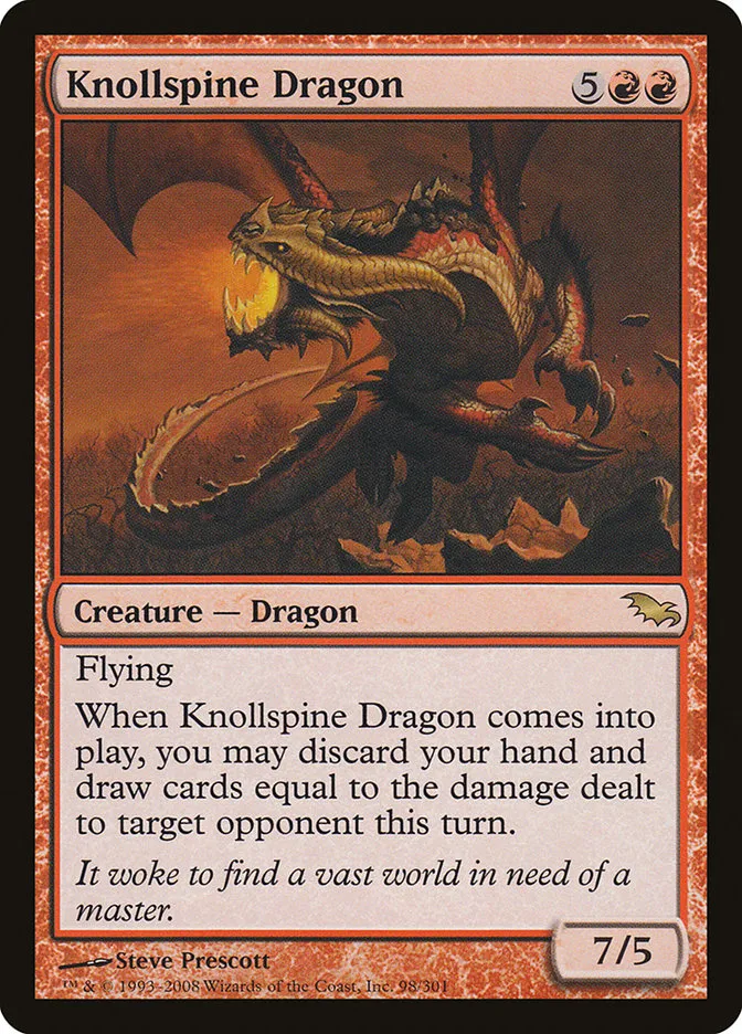 2008 Shadowmoor Knollspine Dragon [Foil] rare #98 rare card image