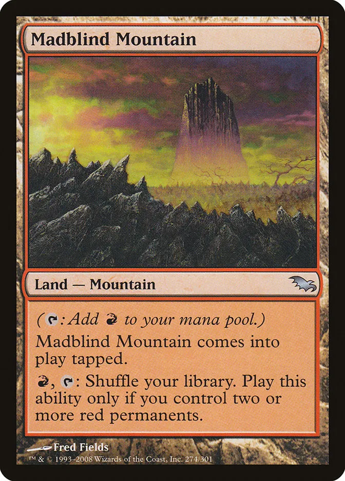 2008 Shadowmoor Madblind Mountain uncommon #274 uncommon card image