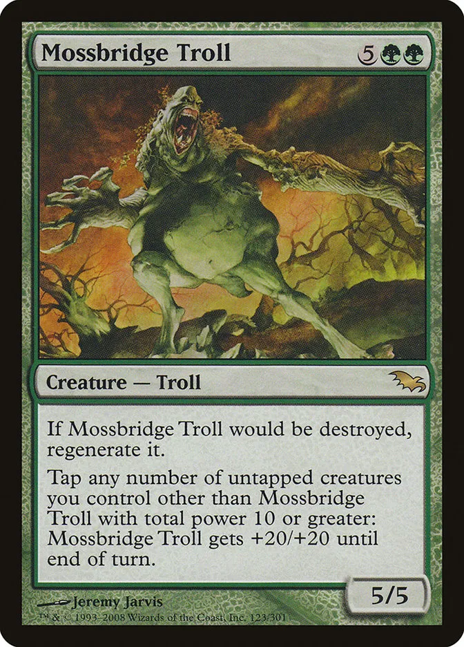 2008 Shadowmoor Mossbridge Troll rare #123 rare card image