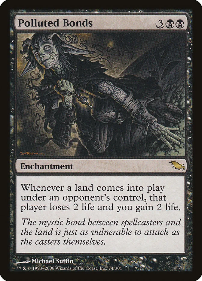 2008 Shadowmoor Polluted Bonds rare #74 rare card image