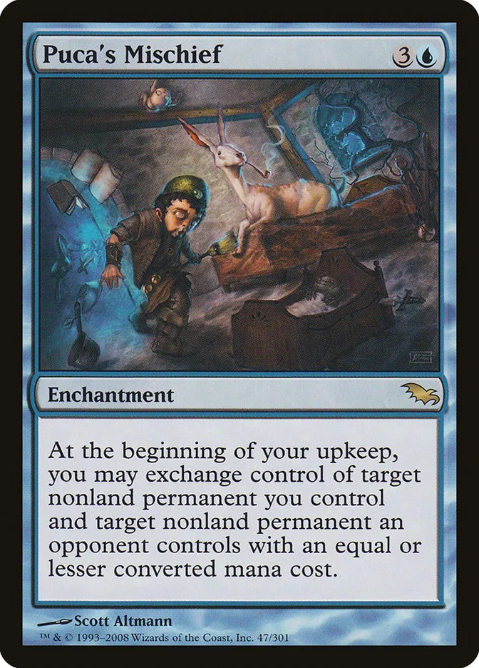 2008 Shadowmoor Puca's Mischief rare #47 rare card image