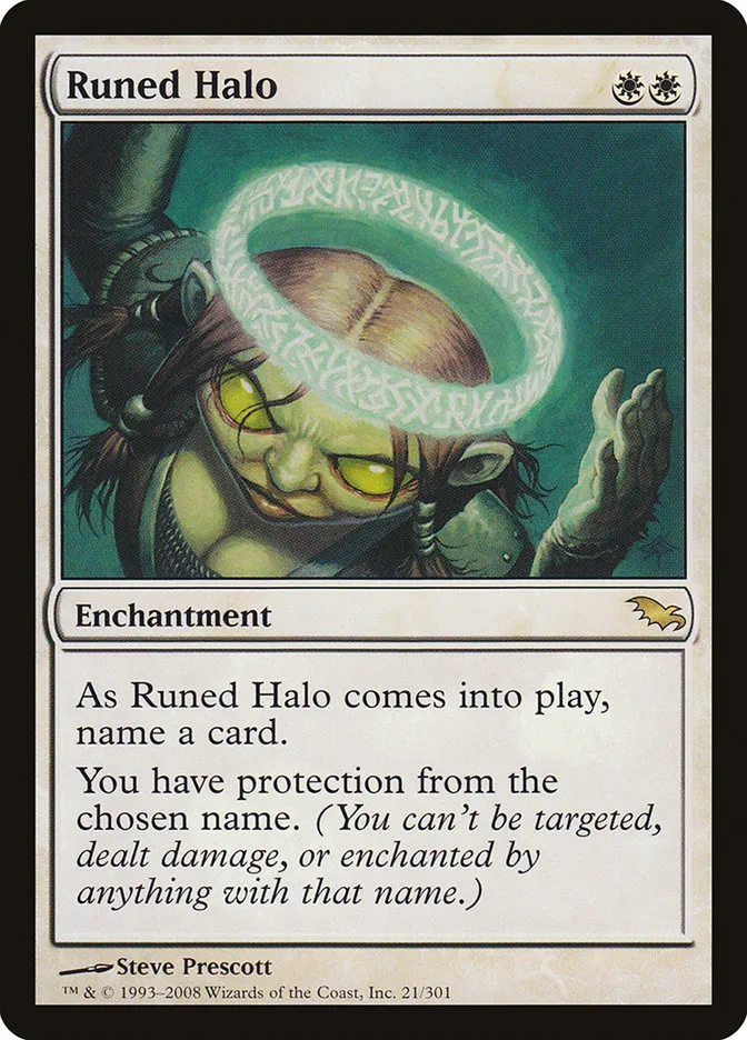 2008 Shadowmoor Runed Halo rare #21 rare card image