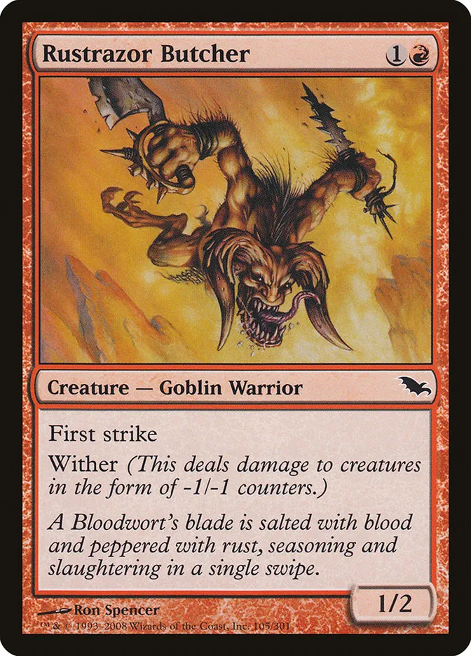 2008 Shadowmoor Rustrazor Butcher common #105 common card image