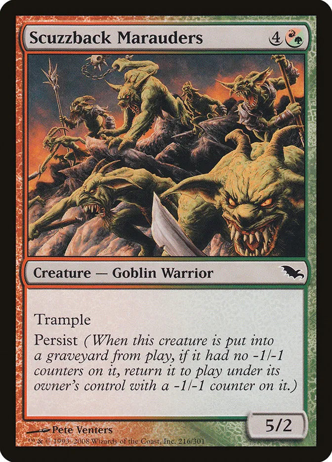 2008 Shadowmoor Scuzzback Marauders common #216 common card image