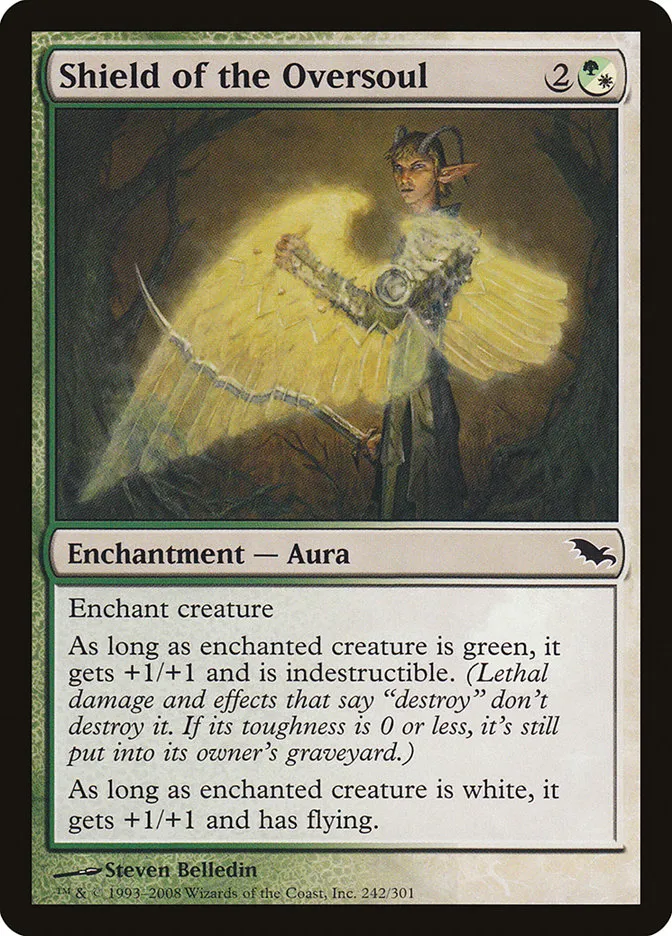 2008 Shadowmoor Shield of the Oversoul [Foil] common #242 common card image