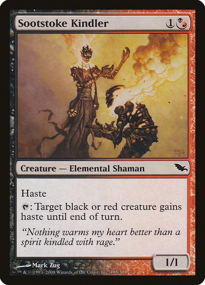2008 Shadowmoor Sootstoke Kindler #195 common card image