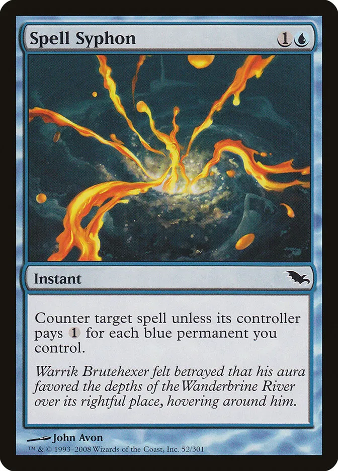 2008 Shadowmoor Spell Syphon common #52 common card image