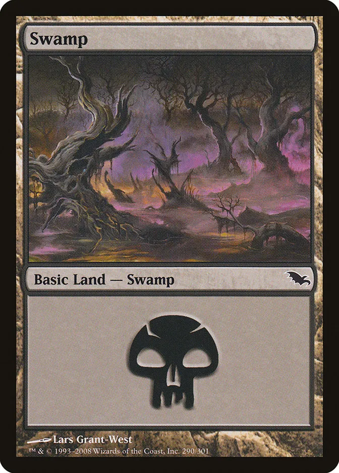 2008 Shadowmoor Swamp common #290 common card image