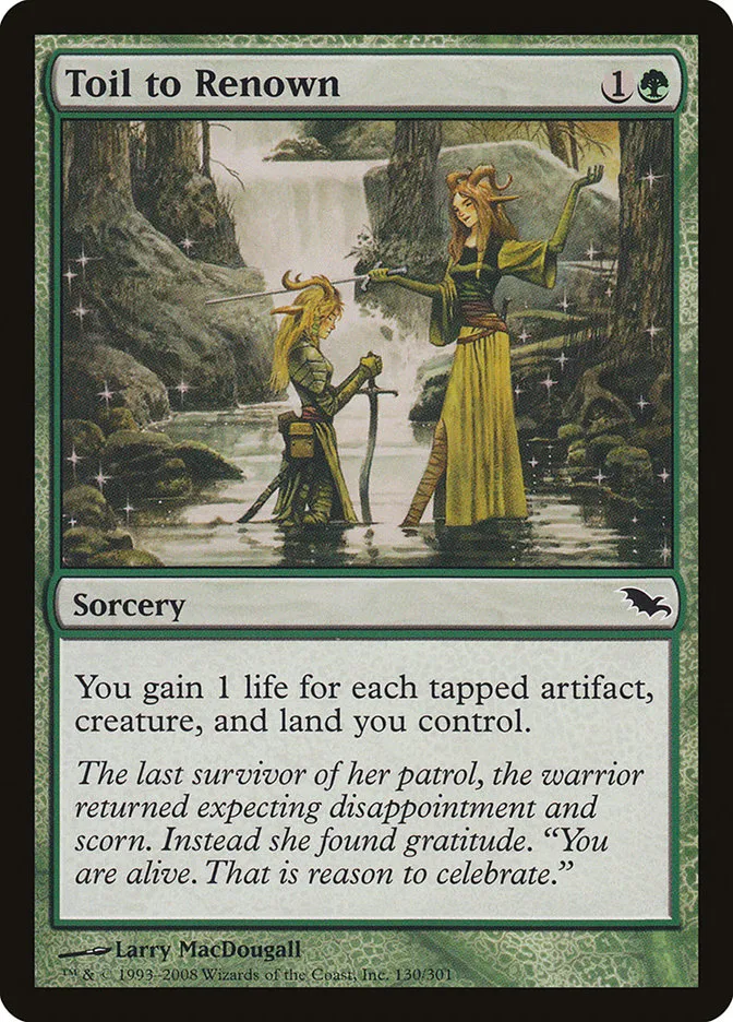2008 Shadowmoor Toil to Renown #130 common card image