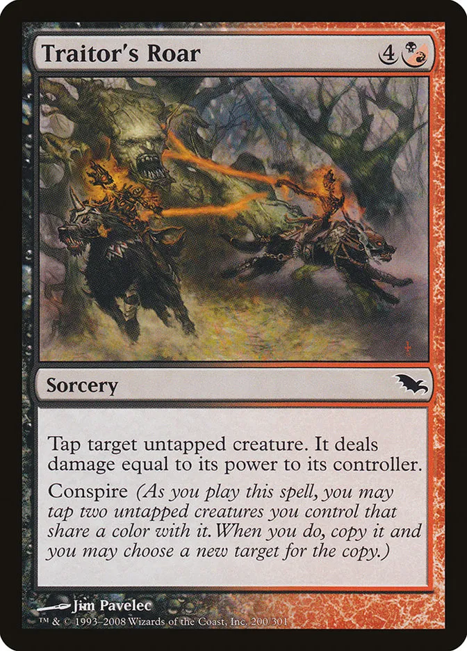 2008 Shadowmoor Traitor's Roar common #200 common card image