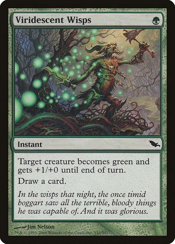 2008 Shadowmoor Viridescent Wisps common #132 common card image