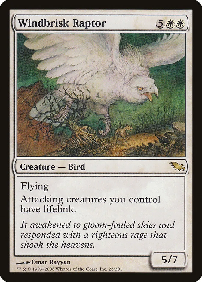 2008 Shadowmoor Windbrisk Raptor rare #26 rare card image