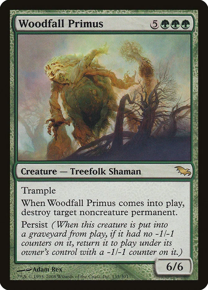 2008 Shadowmoor Woodfall Primus rare #135 rare card image