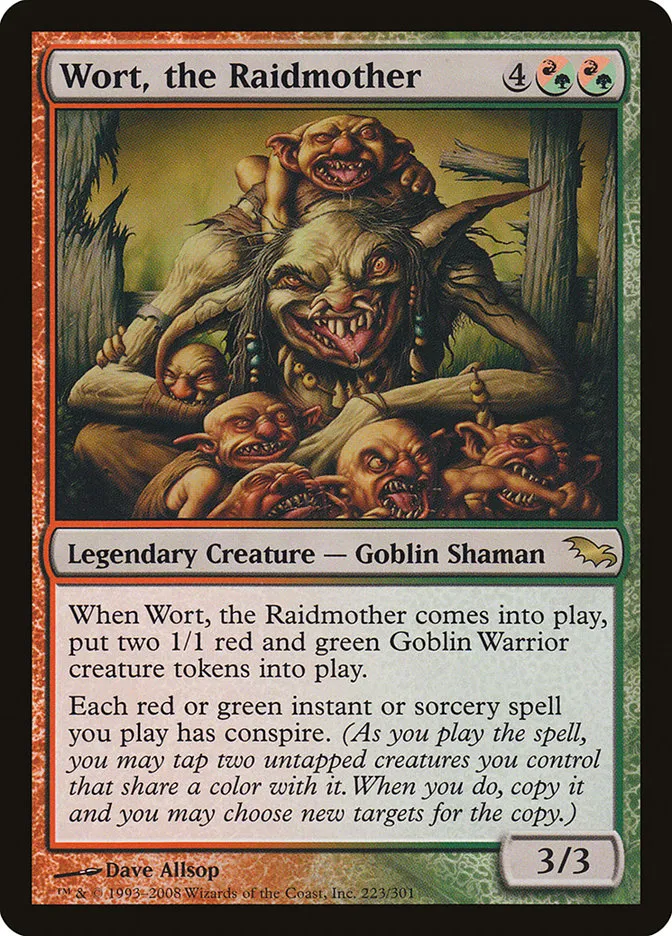 2008 Shadowmoor Wort, the Raidmother rare #223 rare card image
