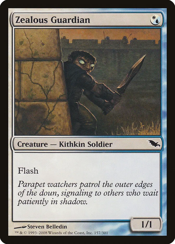 2008 Shadowmoor Zealous Guardian common #157 common card image