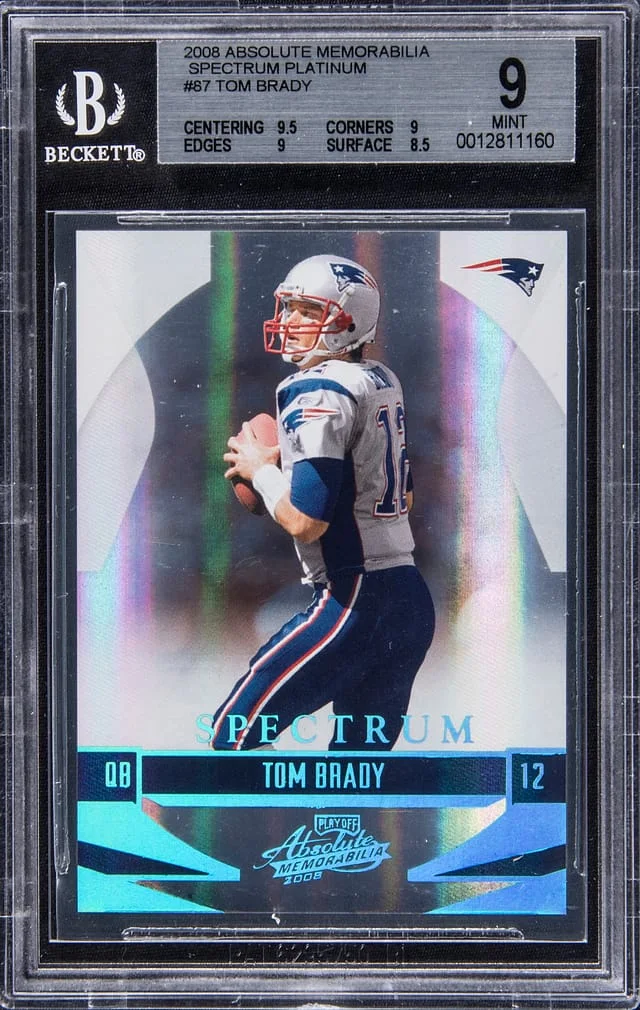 2008 Panini Absolute Tom Brady Memorabilia Spectrum Platinum #87 card image