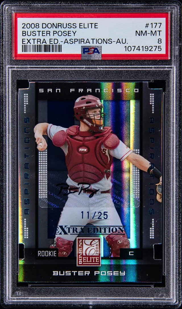 2008 Panini Donruss Elite Extra Edition Buster Posey Aspirations Autograph #177 card image