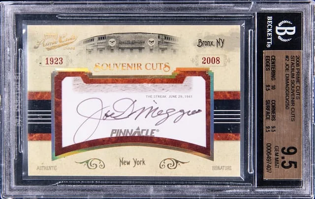2008 Playoff Prime Cuts Joe DiMaggio Stadium Souvenir Cut #2 card image