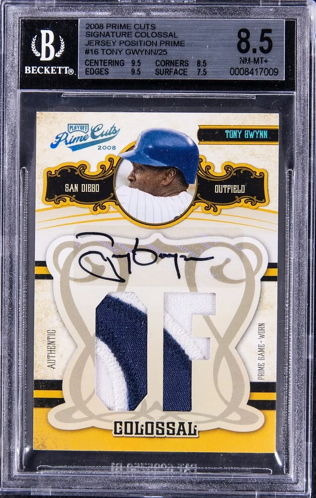 2008 Playoff Prime Cuts Tony Gwynn Signature Colossal Jersey Position Prime #16 card image