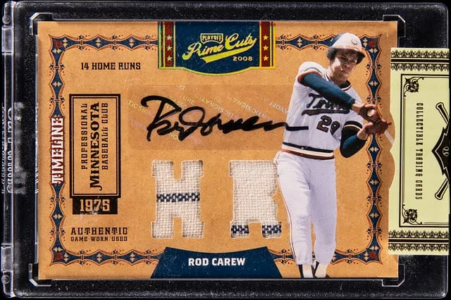 2008 Playoff Rod Carew Timeline Materials #18 card image