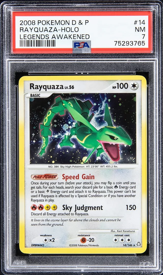 2008 Pokemon D & P Holo - Legends Awakened Rayquaza #14 card image