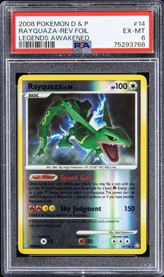 2008 Pokemon D & P Legends Awakened - Reverse Foil Rayquaza #14 card image