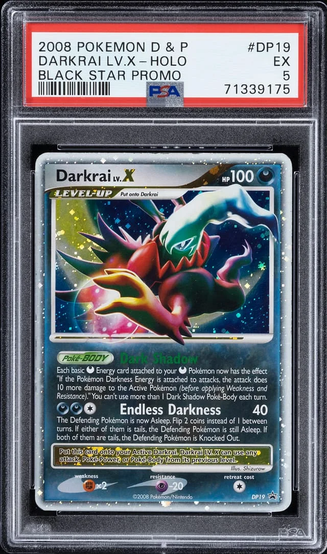 2008 Pokemon Diamond & Pearl Black Star Promo Rare Holofoil Darkrai LV.X #DP19 card image
