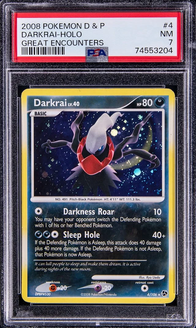 2008 Pokemon Diamond & Pearl Great Encounters Rare Holofoil Darkrai #4 card image