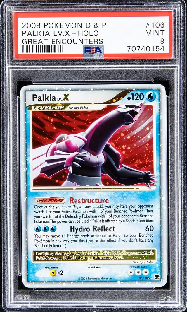 2008 Pokemon Diamond & Pearl Great Encounters Rare Holofoil Palkia LV. X #106 card image