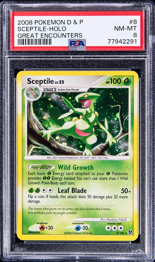 2008 Pokemon Diamond & Pearl Great Encounters Rare Holofoil Sceptile #8 card image