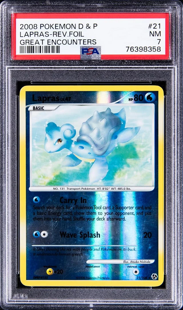 2008 Pokemon Diamond & Pearl Great Encounters Reverse Foil Lapras #21 card image