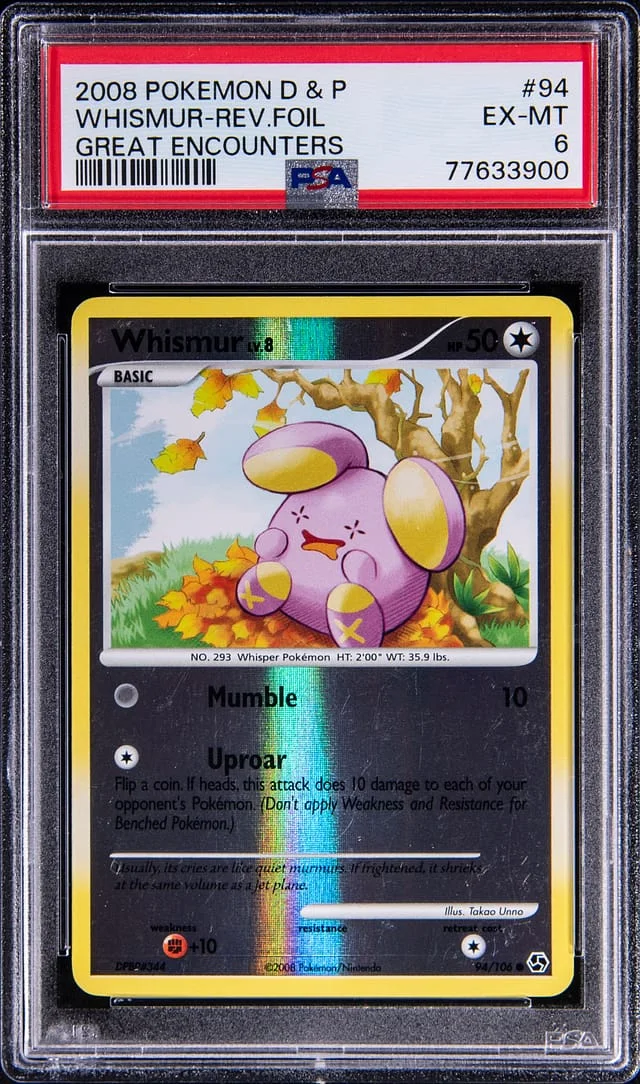 2008 Pokemon Diamond & Pearl Great Encounters Reverse Foil Whismur #94 card image