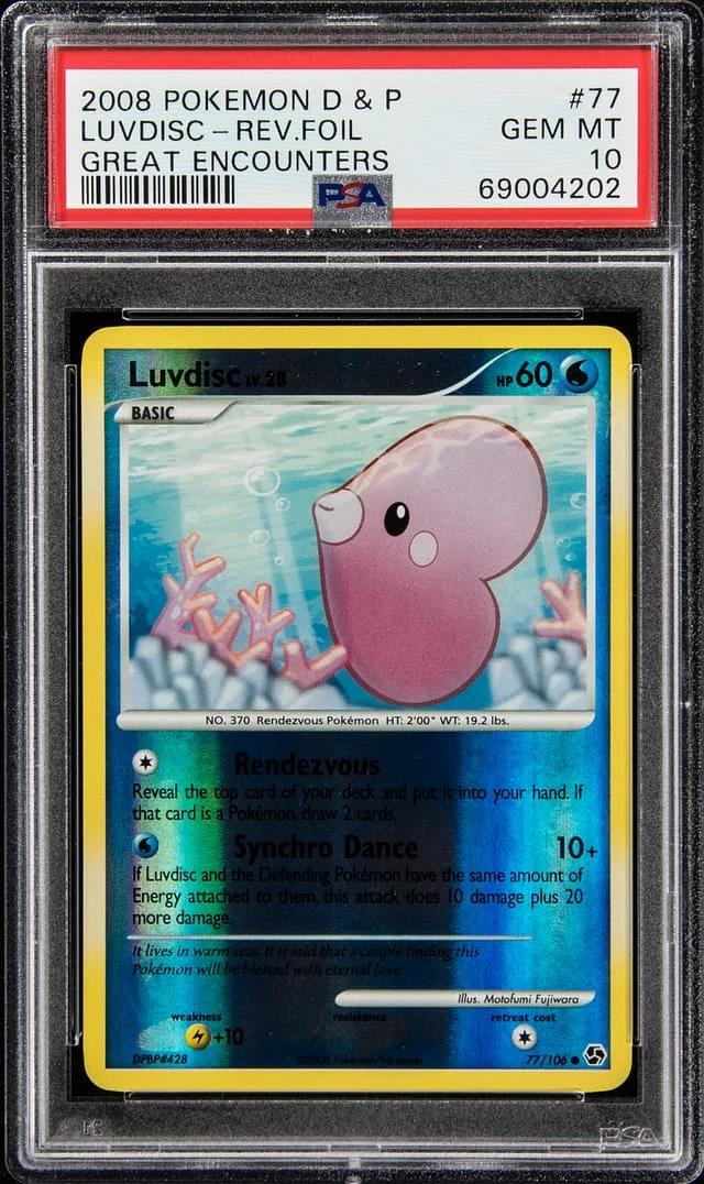 2008 Pokemon Diamond & Pearl Great Encounters Reverse Holofoil Luvdisc #77 card image