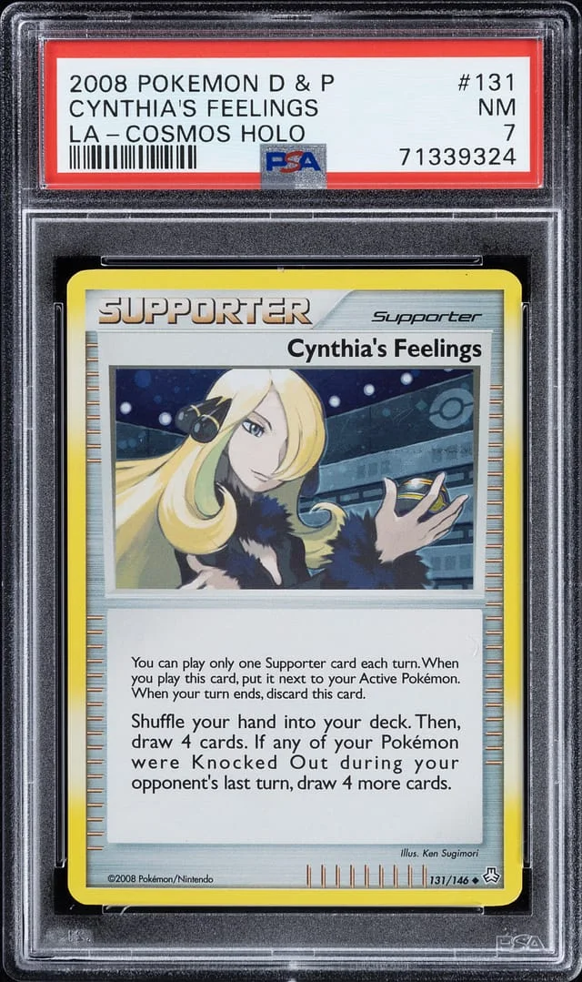 2008 Pokemon Diamond & Pearl Legends Awakened Cosmos Holo Cynthia's Feelings #131 card image